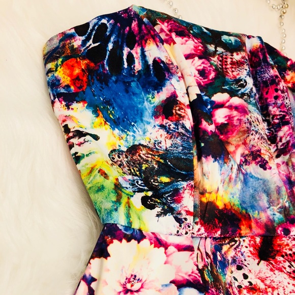 FOREVER 21 FLORAL BUSTIER DRESS W/ BONING - Picture 5 of 8